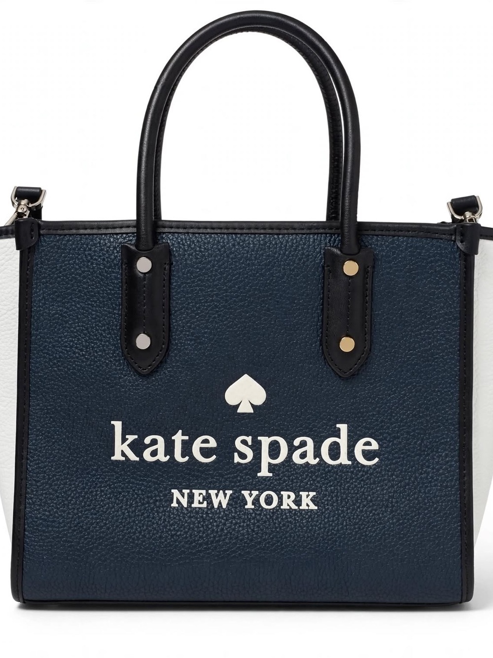 Kate Spade Ella Small Color Block Leather Tote Crossbody Bag Blazer Blue